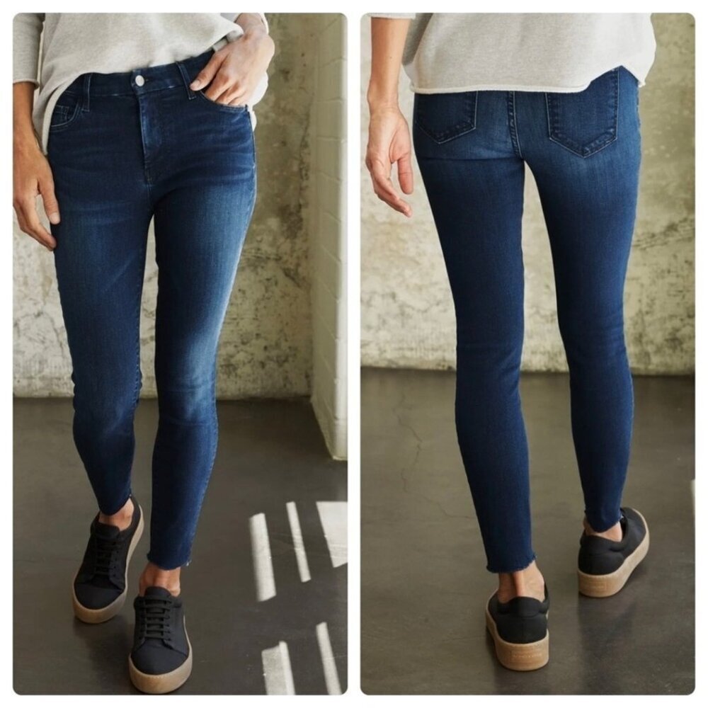 Frank & Eileen Womens Blue Denim Sligo Skinny Jean Raw Hem Size 28 Boho Classic - Picture 2 of 14